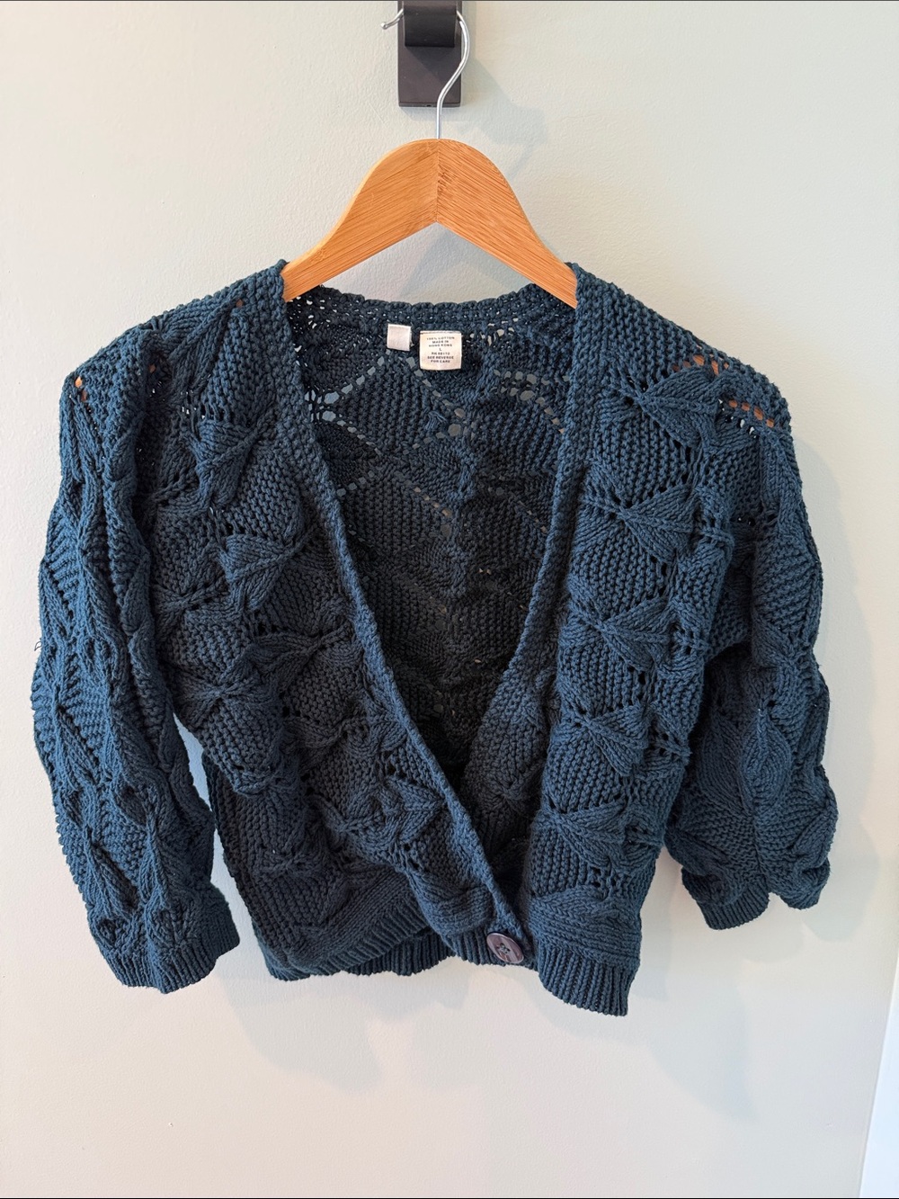 Moth Deep Teal Cable Knit Cardigan